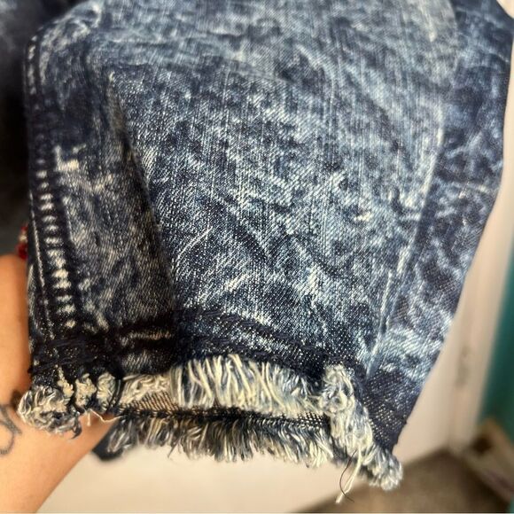 Smoke Rise Jeans Shortalls Overall Shorts Distressed Blue Denim Womens - Picture 4 of 10